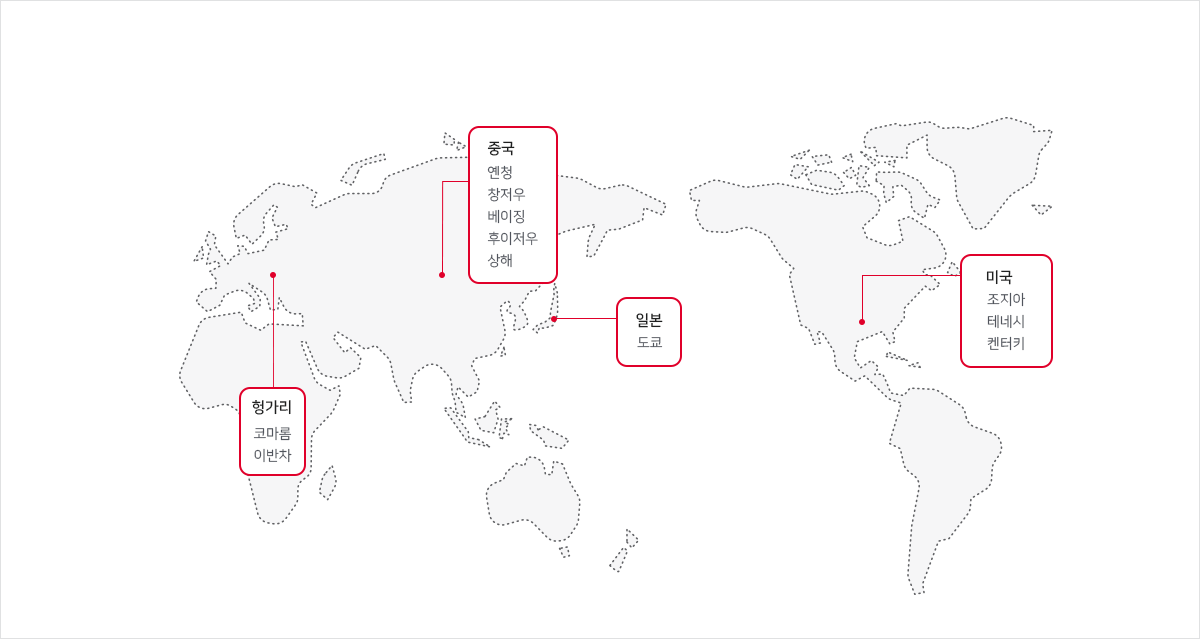 해외지도(해외 사업장)지도 이미지 입니다. 자세한 내용은 아래를 참고해 주세요.